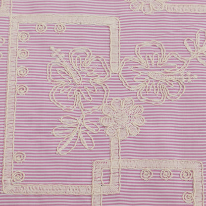Crepe Stripe Embroidery Fabric