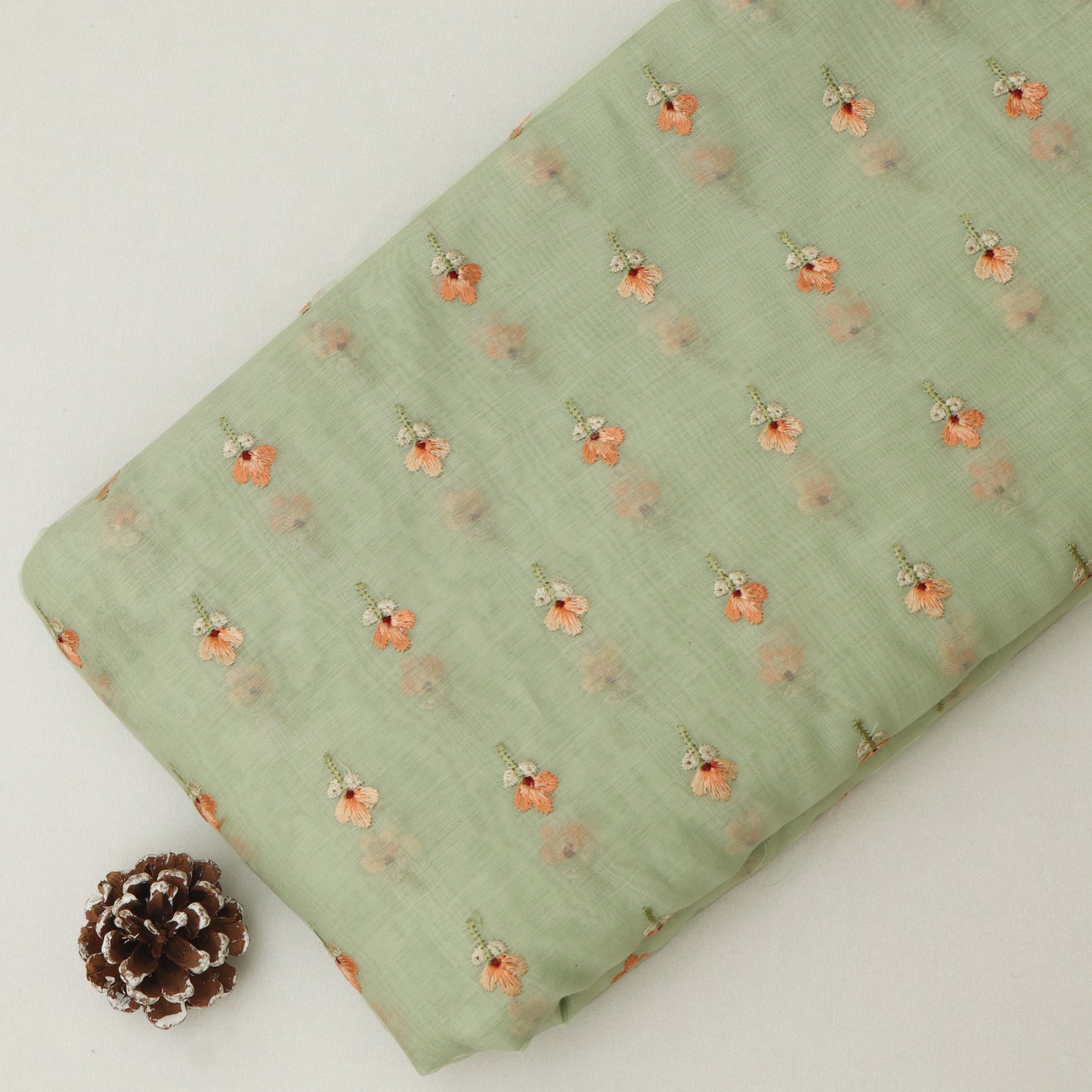 Mul Chanderi Embroidery Fabric