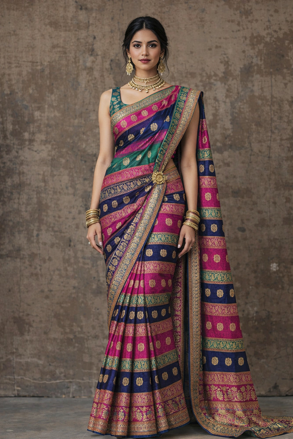 Multi Color Brocade Fabric