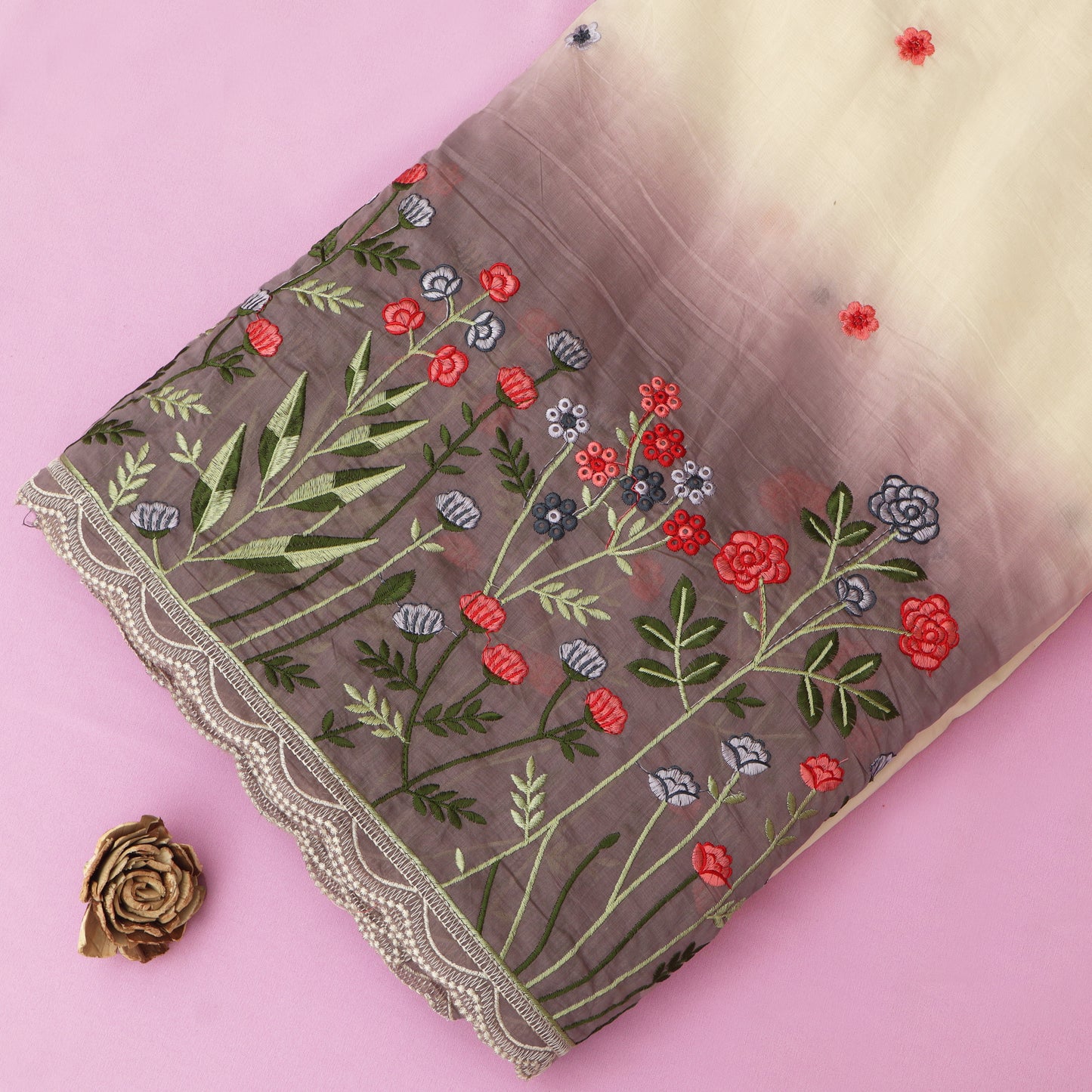 Mul Chanderi Embroidery Fabric