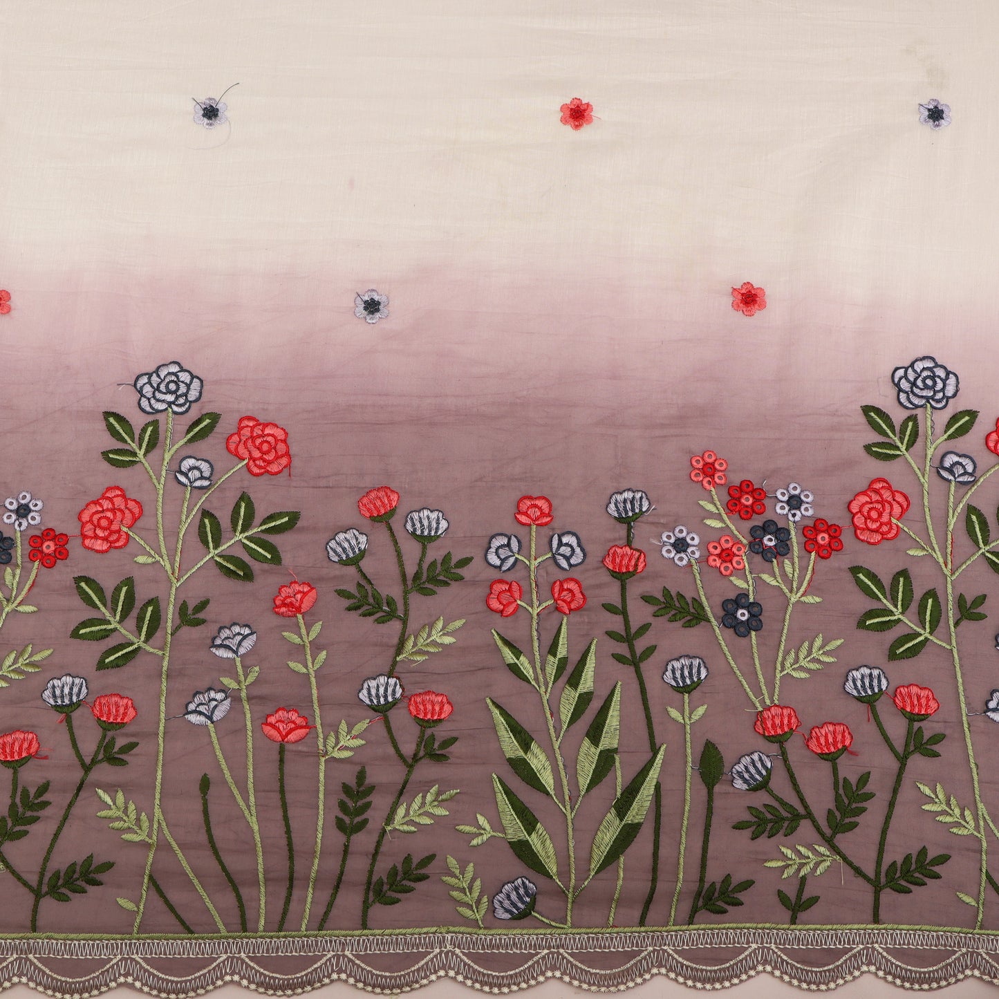 Mul Chanderi Embroidery Fabric