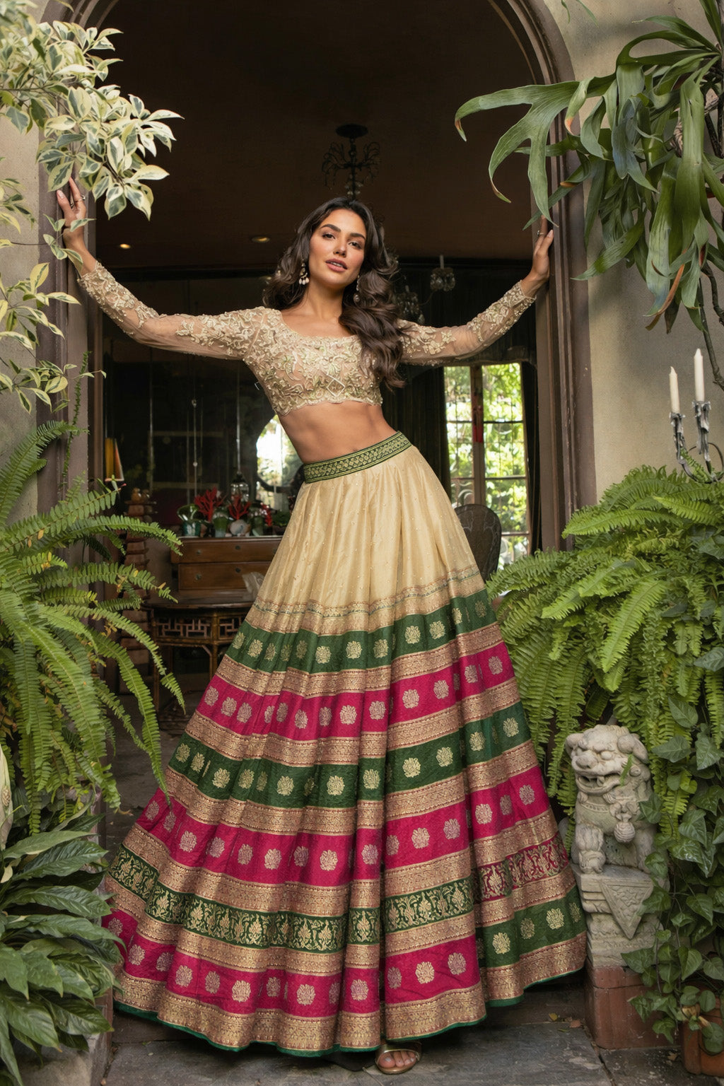 Multi Color Brocade Fabric