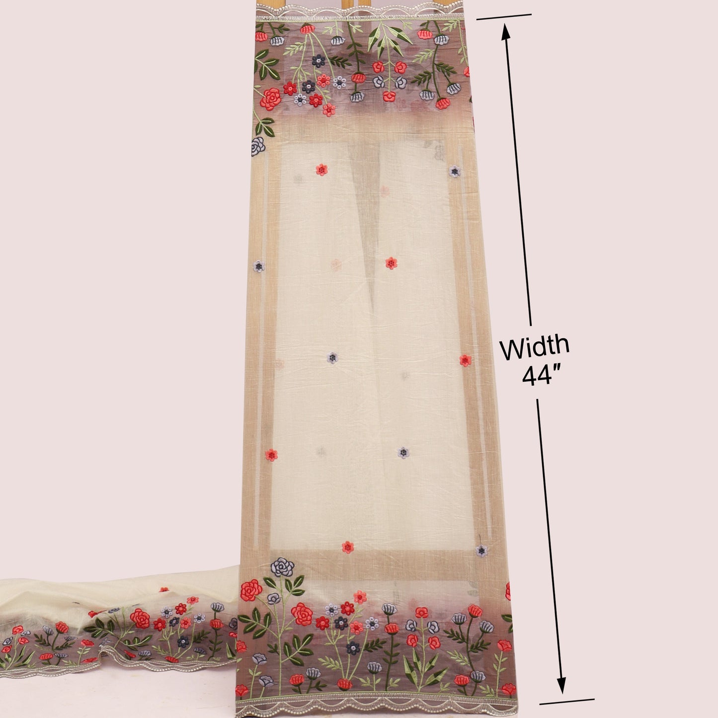 Mul Chanderi Embroidery Fabric