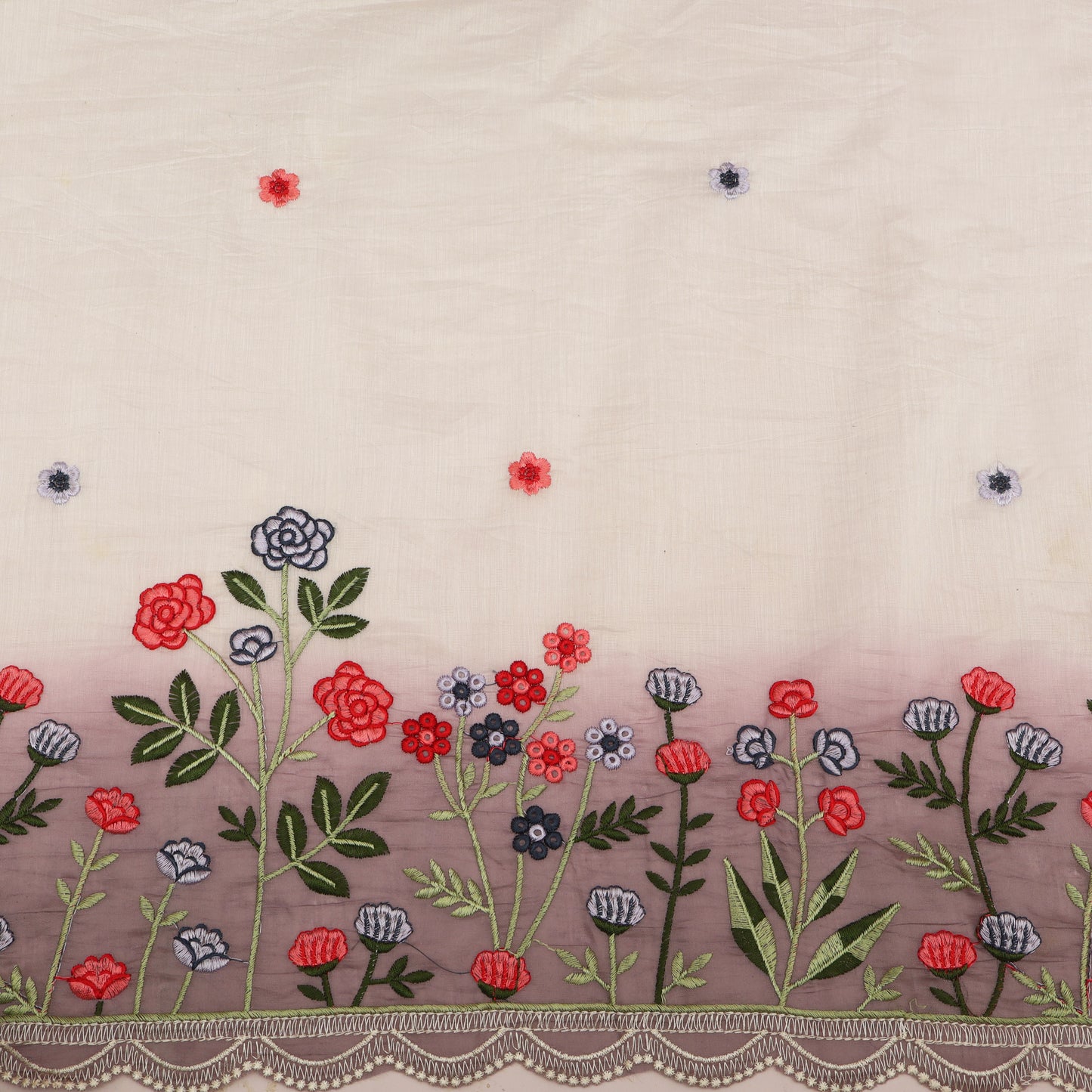 Mul Chanderi Embroidery Fabric