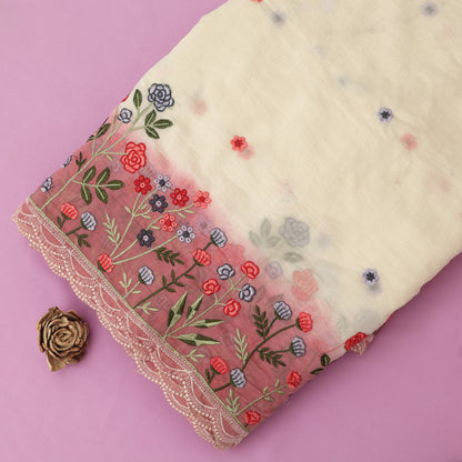 Mul Chanderi Embroidery Fabric