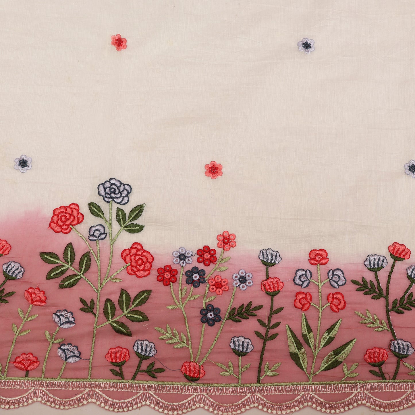 Mul Chanderi Embroidery Fabric