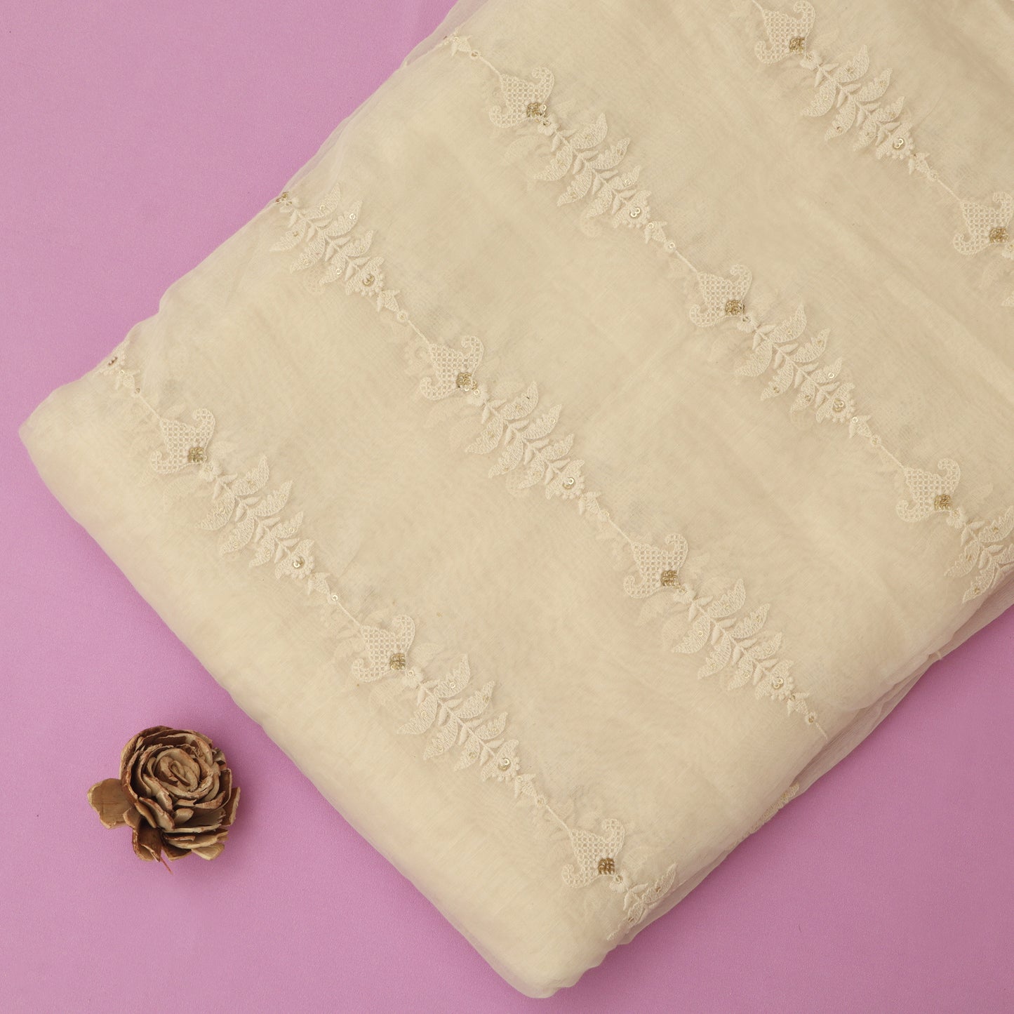 Chanderi Embroidery Fabric