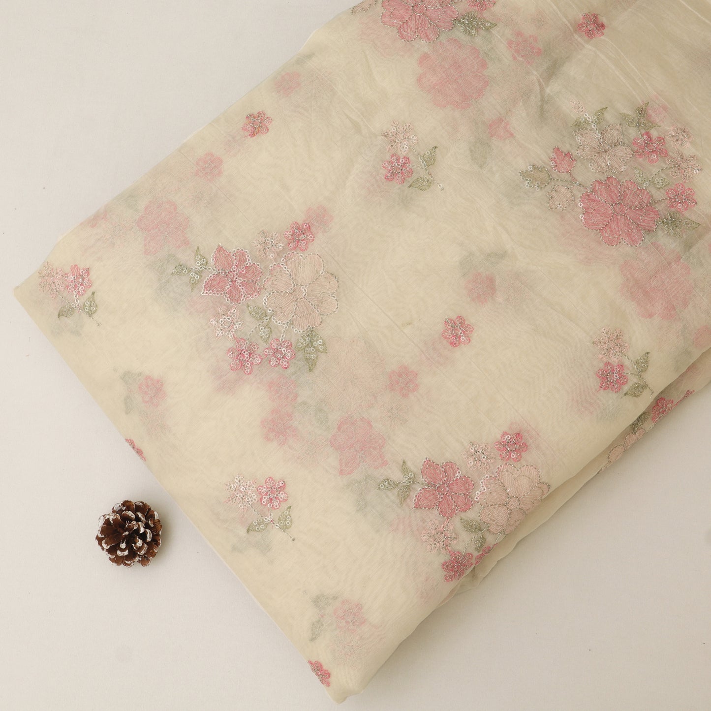 Chanderi Embroidery Fabric