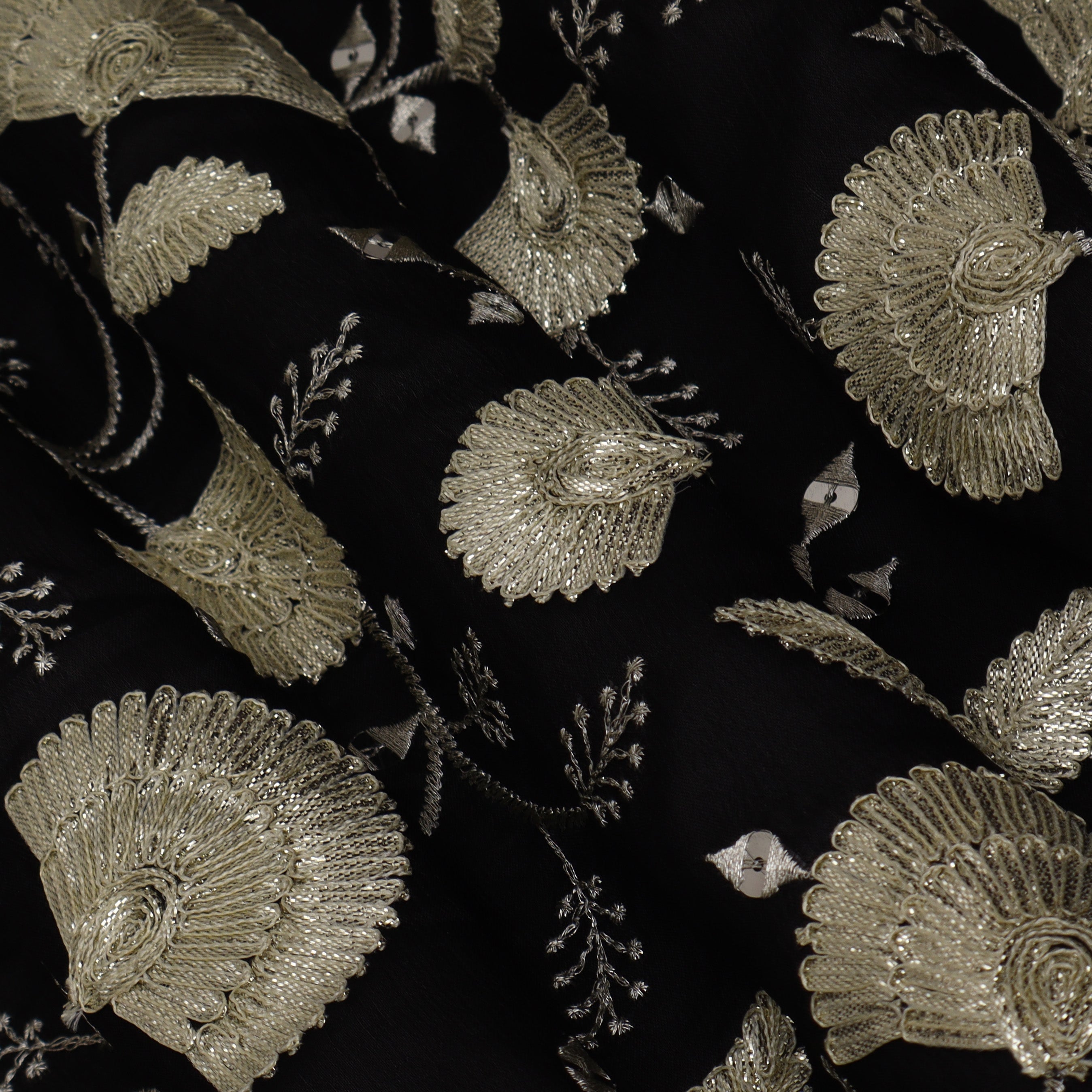 Black Color Chinon Embroidery Fabric – KC Creations