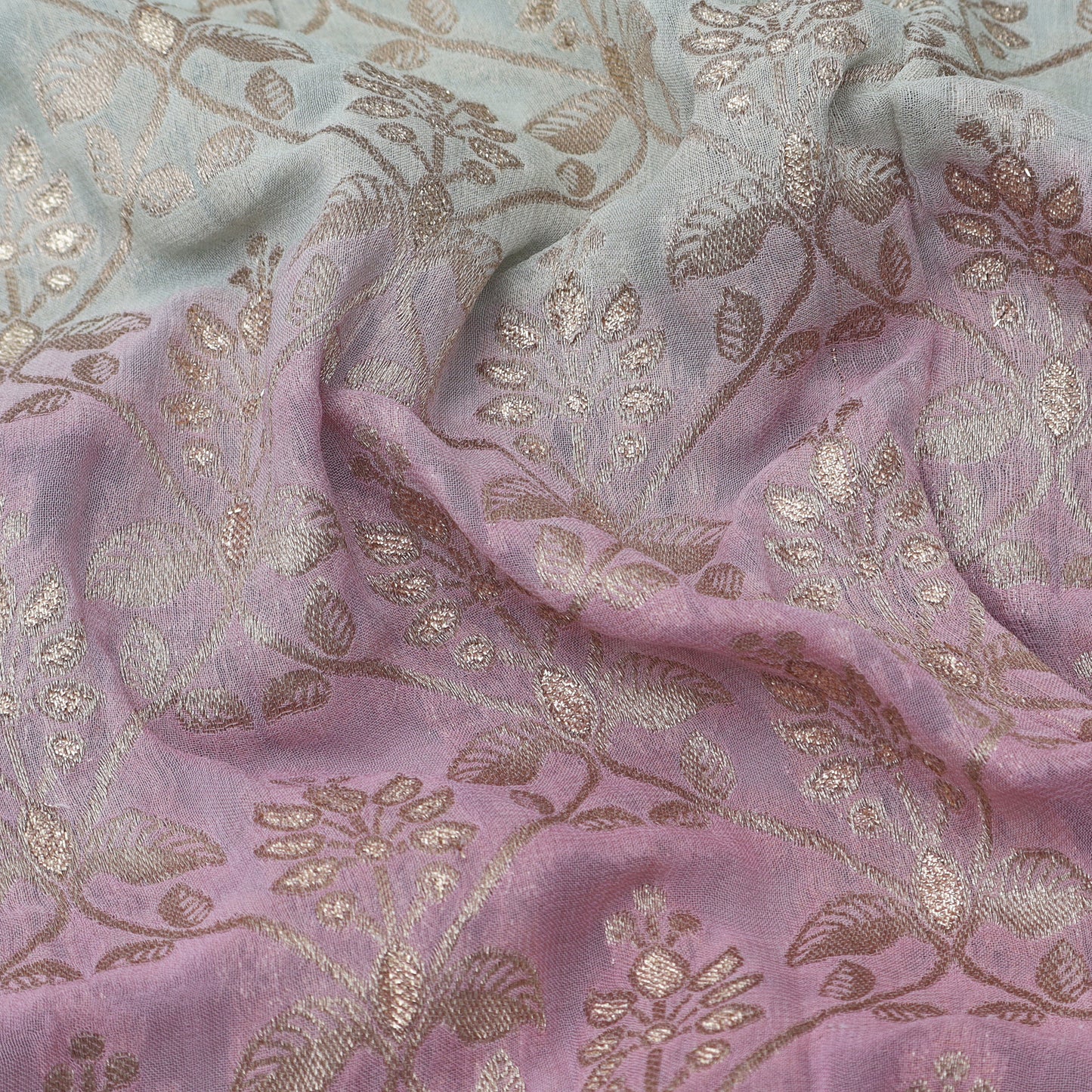 Shaded Tissue Zari Embroidery Fabric