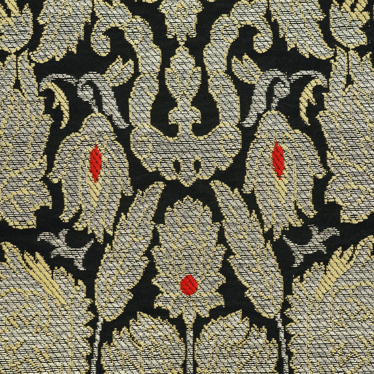 Black Khimkhab Brocade Fabric