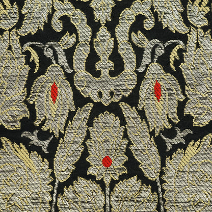 Black Khimkhab Brocade Fabric