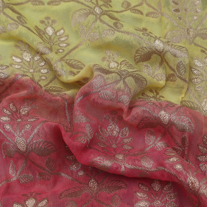 Shaded Tissue Zari Embroidery Fabric