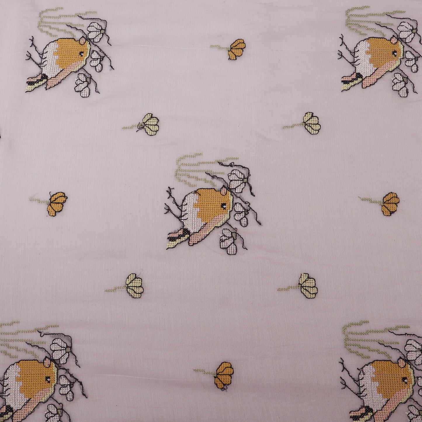 Mul Chanderi Border Embroidery