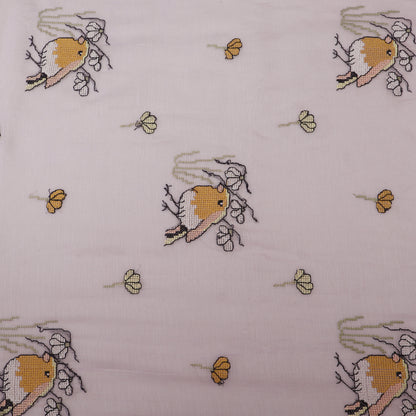 Mul Chanderi Border Embroidery