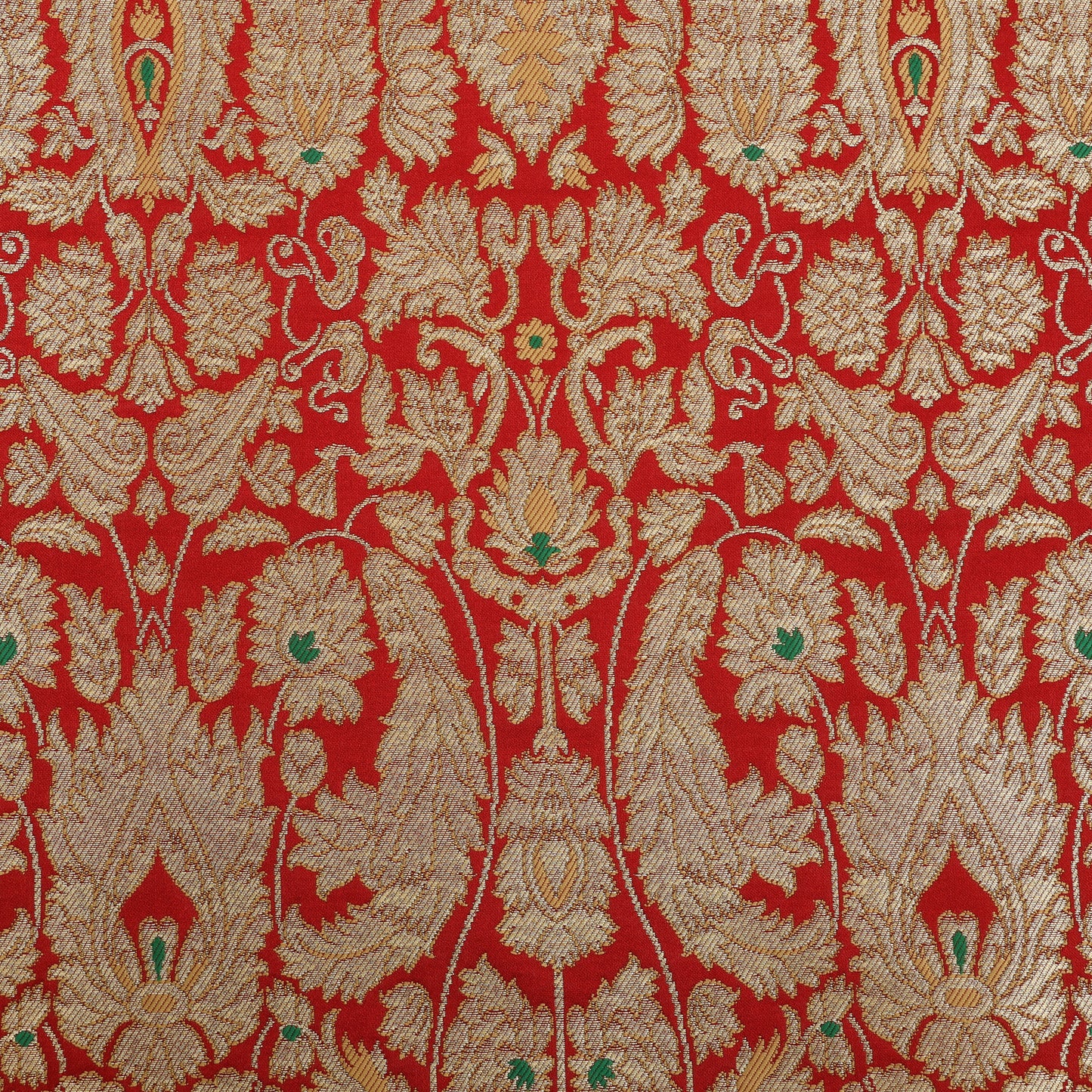 Red Kimkhab Brocade Fabric