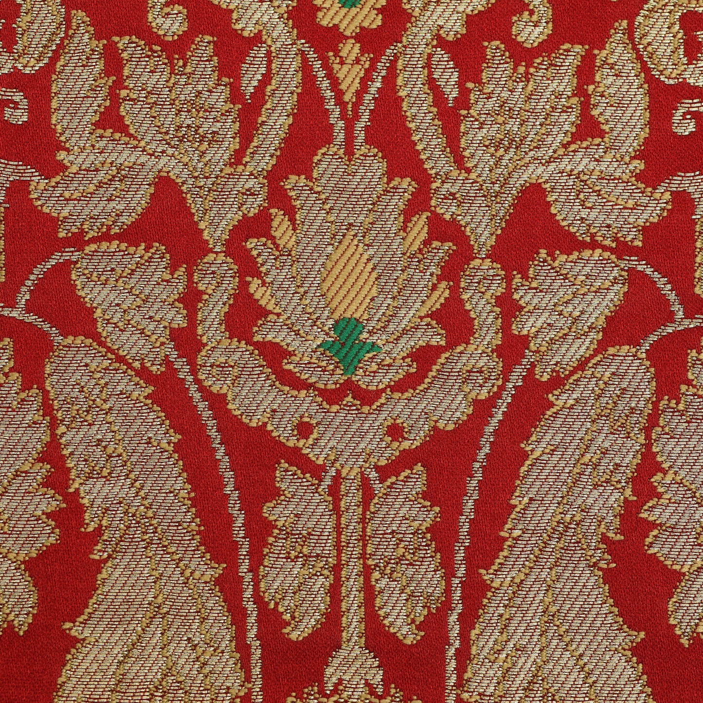 Red Kimkhab Brocade Fabric