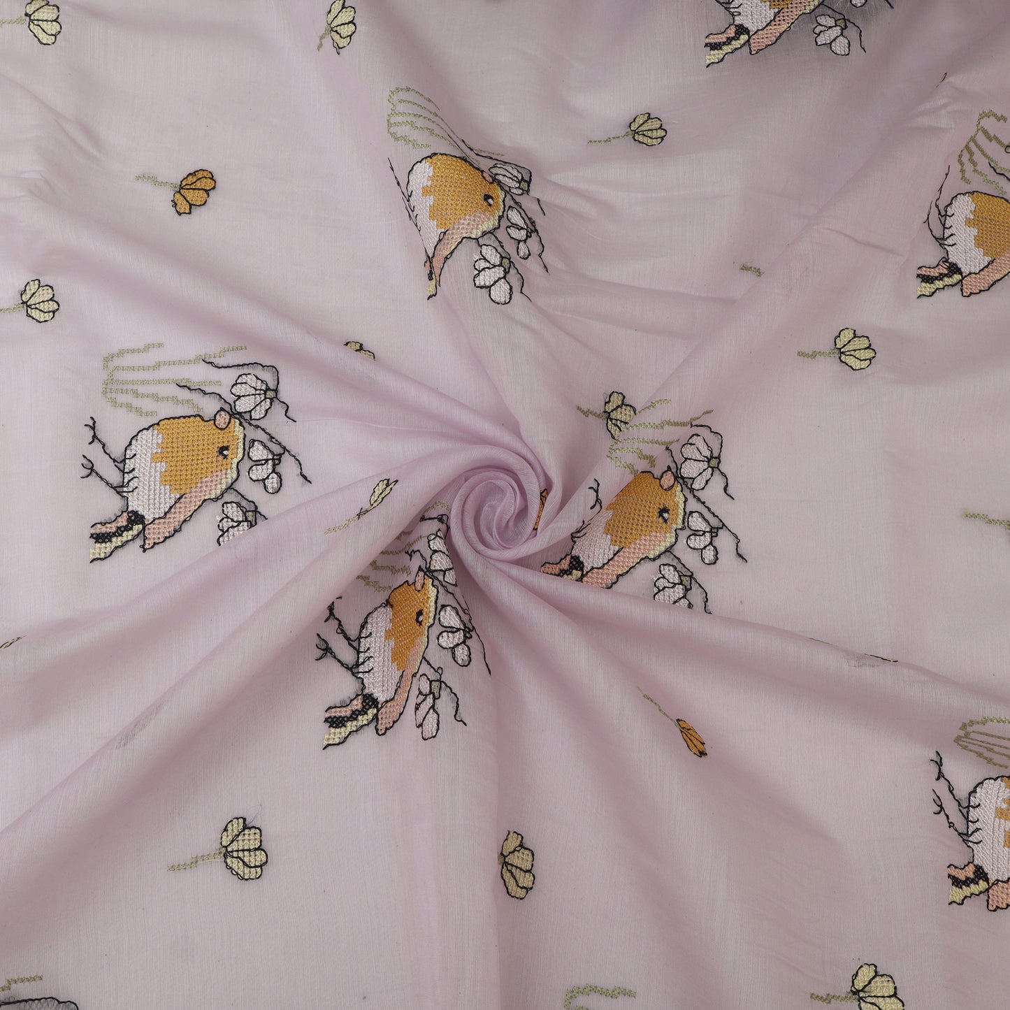 Mul Chanderi Border Embroidery