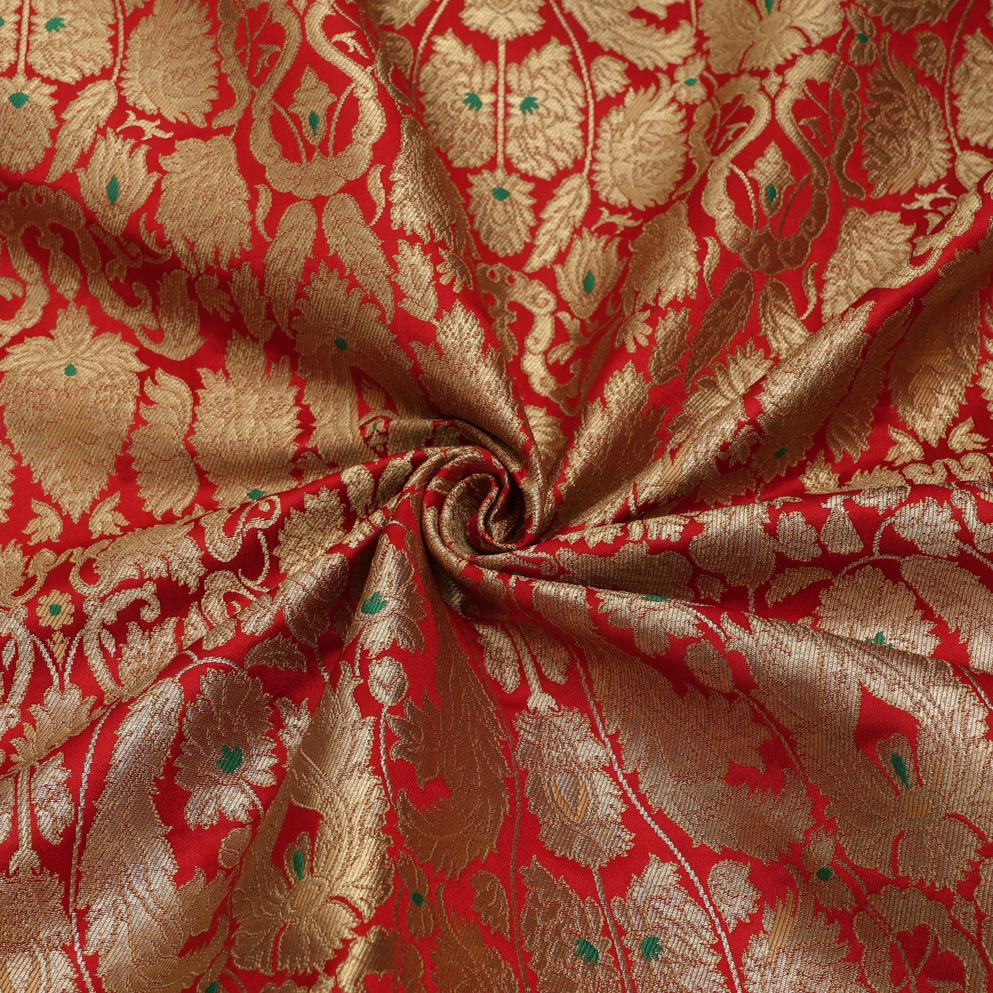 Red Kimkhab Brocade Fabric
