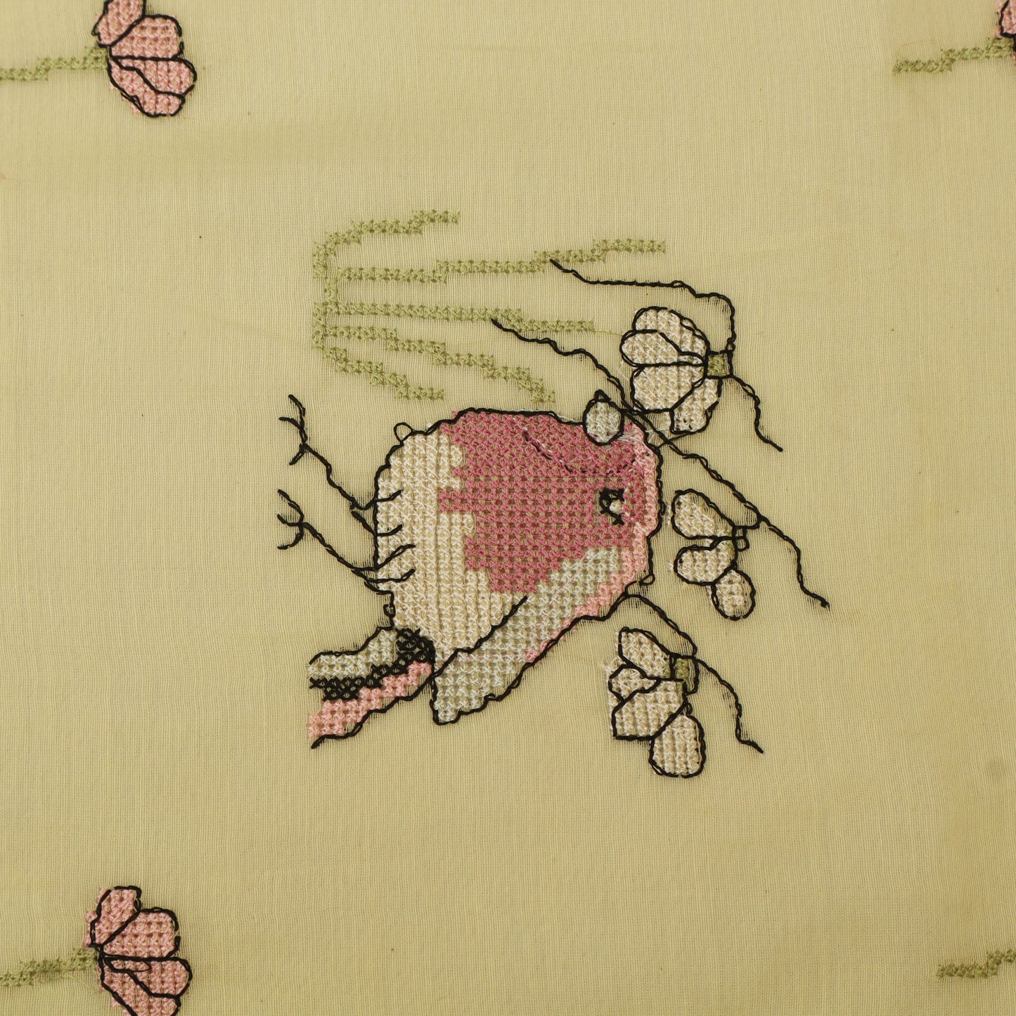 Mul Chanderi Border Embroidery
