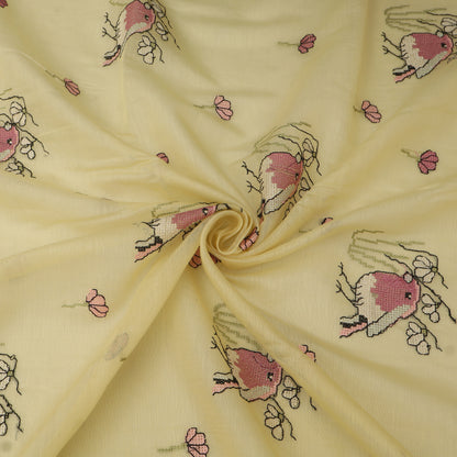 Mul Chanderi Border Embroidery