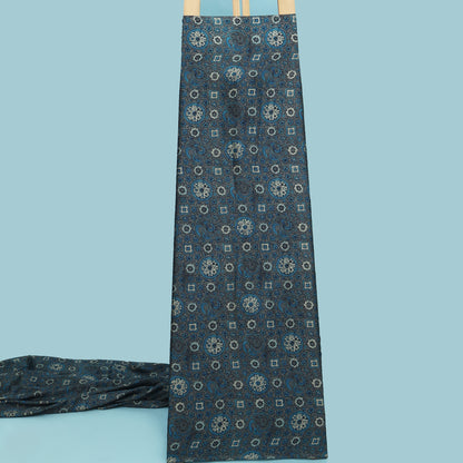 Grey Color Modal Satin Print Fabric