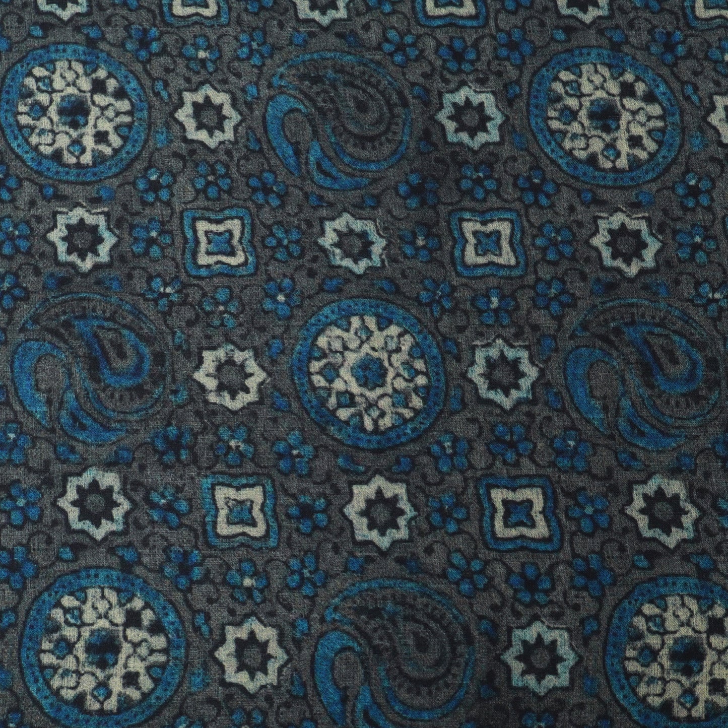 Grey Color Modal Satin Print Fabric