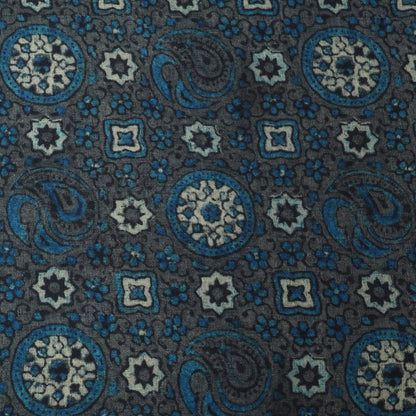 Grey Color Modal Satin Print Fabric