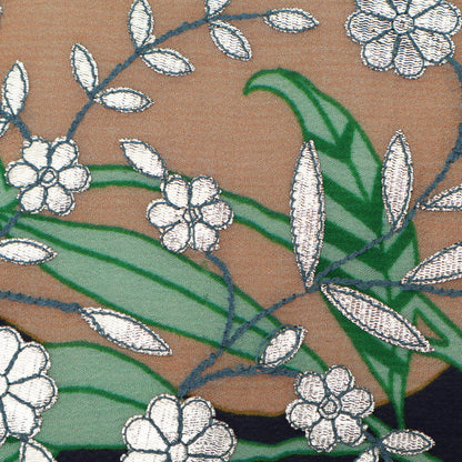 Navy Blue Color Chinon Hydra Print Gota Work Fabric