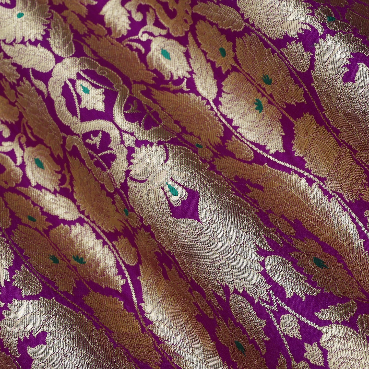 Purple Kimkhab Brocade Fabric