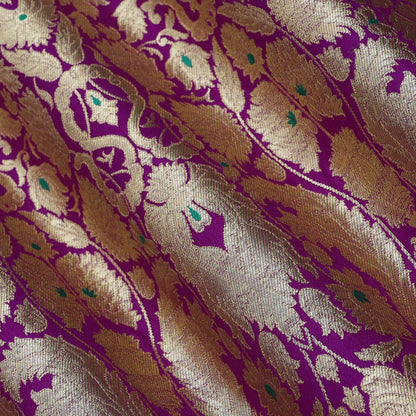 Purple Kimkhab Brocade Fabric