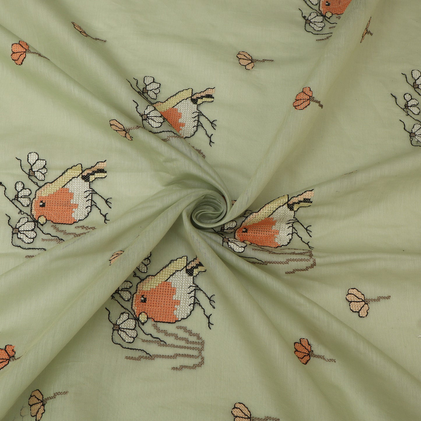 Mul Chanderi Border Embroidery