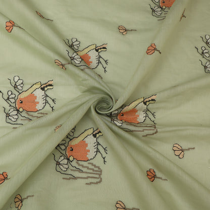 Mul Chanderi Border Embroidery