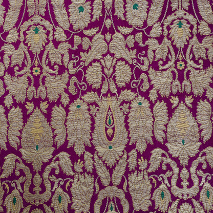 Purple Kimkhab Brocade Fabric