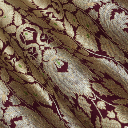 Maroon KimKhab Brocade Fabric