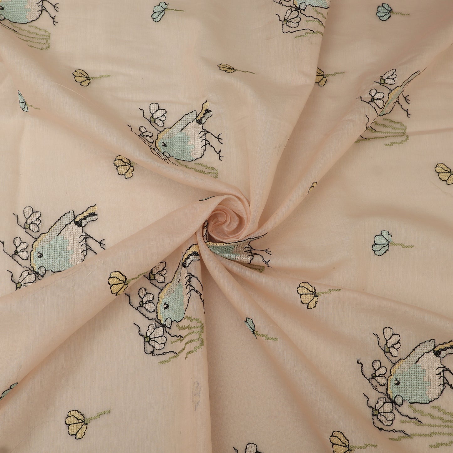 Mul Chanderi Border Embroidery