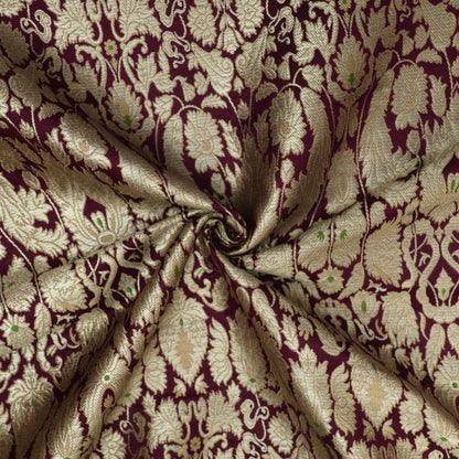 Maroon KimKhab Brocade Fabric