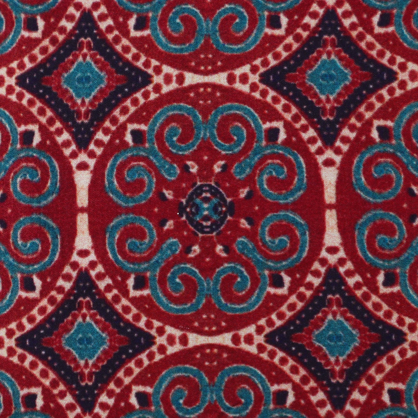 Red Color Modal Satin Print Fabric