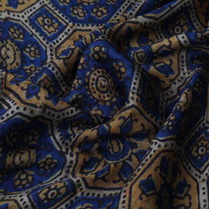 Blue Color Modal Satin Print Fabric