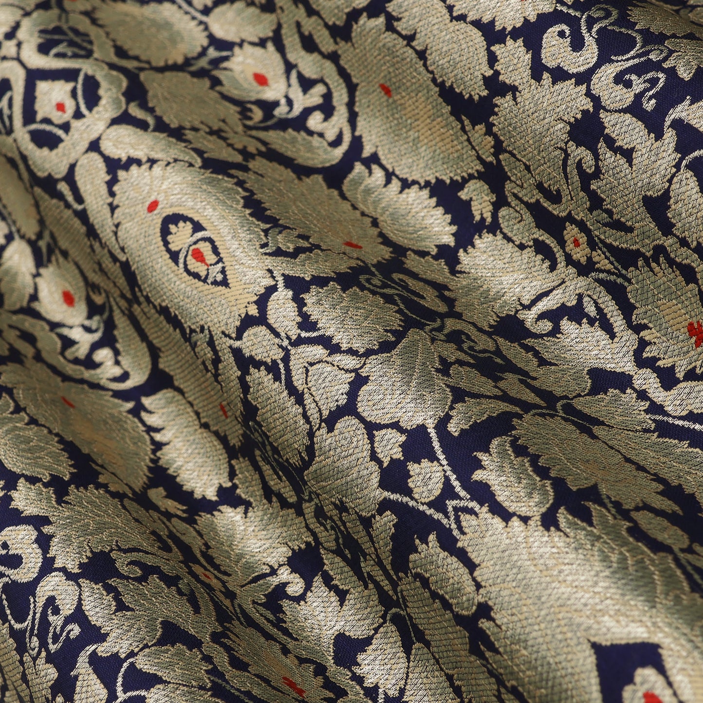 Navy Blue KhimKhab Brocade Fabric
