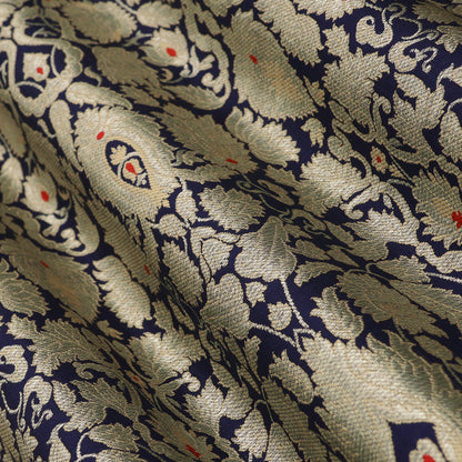 Navy Blue KhimKhab Brocade Fabric