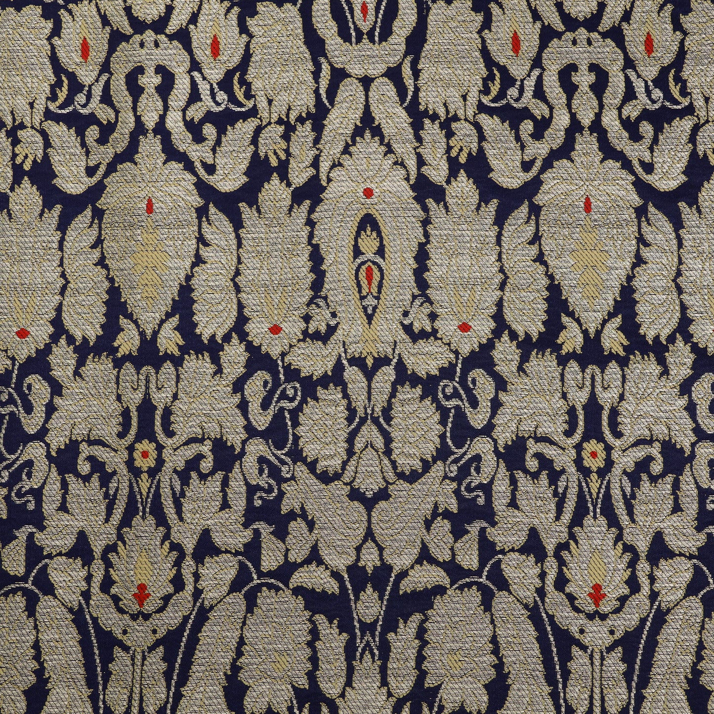 Navy Blue KhimKhab Brocade Fabric