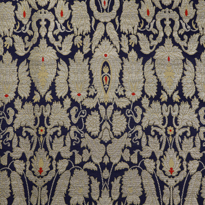 Navy Blue KhimKhab Brocade Fabric