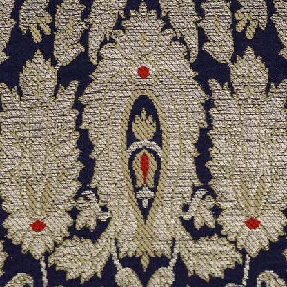 Navy Blue KhimKhab Brocade Fabric