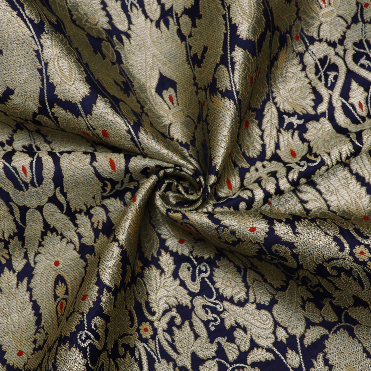 Navy Blue KhimKhab Brocade Fabric