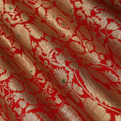 Red KhimKhab Brocade Fabric