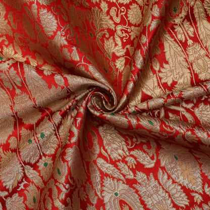 Red KhimKhab Brocade Fabric