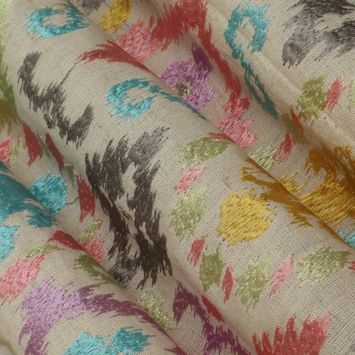 Colored Linen Embroidery Fabric (Cut Pieces 3Mtr)