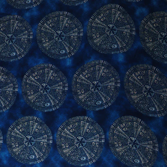 Blue Color Modal Satin Print Fabric (Cut Pieces 4mtr)