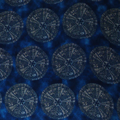 Blue Color Modal Satin Print Fabric (Cut Pieces 4mtr)